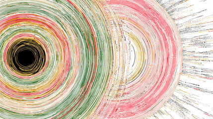 Poster - Hand-drawn flat vector-style illustration of colorful swirling patterns  