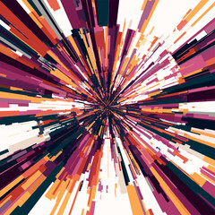 Poster - Abstract colorful burst pattern with vibrant hues and dynamic lines  