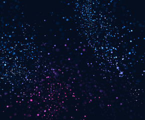 Poster - Colorful bokeh dots on dark background in abstract design style  