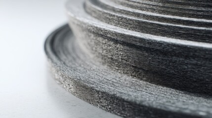 Poster - Detailed close up highlighting intricate layered textures of 3d printed component representing precision in additive manufacturing technology