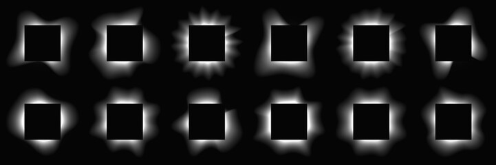 Poster - Set of square illuminate light frames