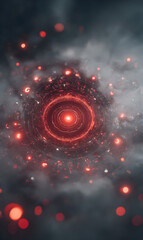 Aufkleber - Abstract cosmic gateway swirling vortex of red energy a mesmerizing digital artwork featuring glowing particles and dynamic light effects for a