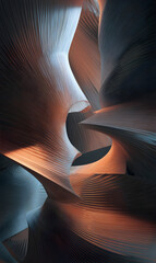 Poster - Intriguing abstract formation features dynamic interplay of soft warm colors and cool tones creating a visually alluring image perfect for