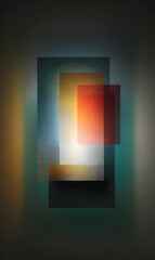Poster - Colorful layered rectangles creating an abstract modern design for backgrounds and graphical elements with light play for contemporary digital art