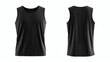 © jendralbiribiri - Plain black tank top 3D mockup showcasing front and back views for apparel design presentation on white background