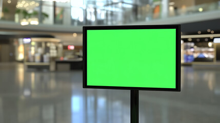 Fototapete - Green screen display at shopping mall. Add your own image to the monitor.
