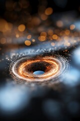 Poster - Cosmic Vortex: A breathtaking visualization of a cosmic vortex, with vibrant, luminous energy swirling around a central point, illustrating the mysteries of space.