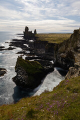 Wall Mural - The coastline of Londrangar in summer in Iceland.