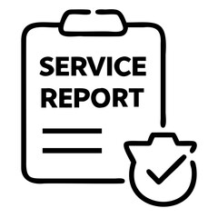 Poster - Service report document with check mark indicating completion on a white background illustration icon