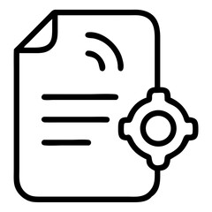 Aufkleber - Document with wifi signal and gear icon representing settings or configuration in a simple outline style