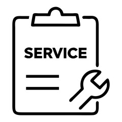 Poster - Service clipboard with wrench tool representing maintenance and repair on a white background illustration