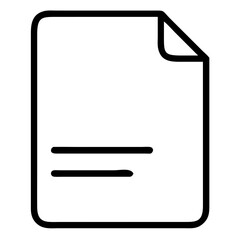 Aufkleber - A simple document icon with a folded corner and two horizontal lines indicating text, in black outline form