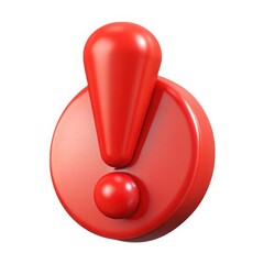 Poster - 3d red exclamation mark icon isolated on white background
