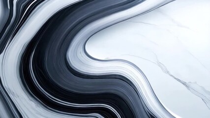 Poster - Elegant Abstract Marble Texture with Flowing Gray and White Lines for Modern Design Projects 4k video footage