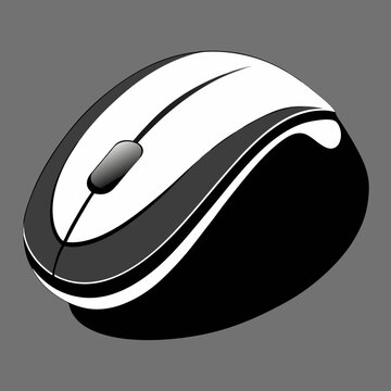 Modern computer mouse with sleek design and shadow