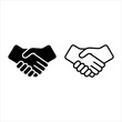 © Jihan - Black and white handshake icons side by side on white background shaking hands agreement