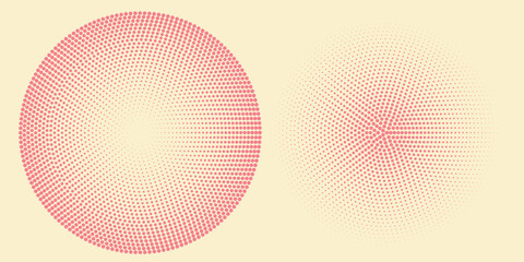 Poster - Circle halftone collection. Circular dotted frames set. Dots circle texture.
