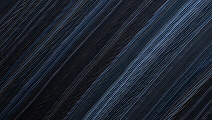 Poster - Diagonal Abstract Lines with Deep Blues and Black,  Monochromatic Pattern of Dark and Light Blues Arranged in an Angular Fashion