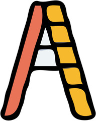 Leinwandbilder - Cartoon illustration of a colorful, stylized ladder forming the letter A.
