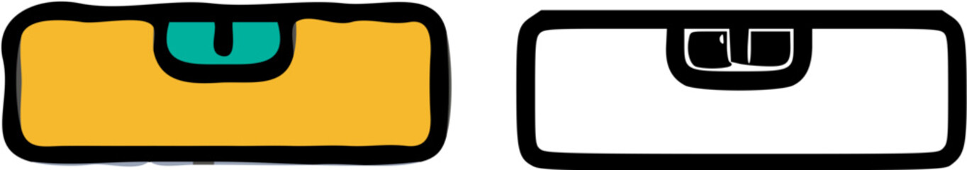 Leinwandbilder - Two simple rectangular shapes; one yellow with a teal detail, the other white.