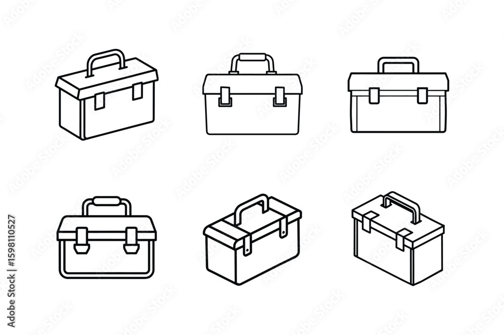 Tool Box Vector File Plan tool box icon line art vector illustration Stock Vector | Adobe Stock