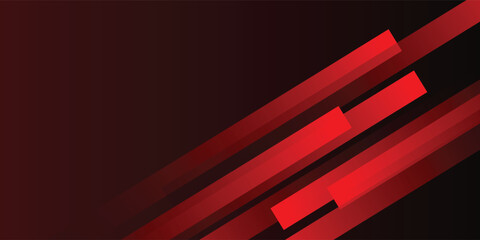 Poster - banner background red and blak gradations slash shape modern background illustration eps10