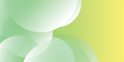 Poster - minimalist banner background green gradations with circle shpae effect style.