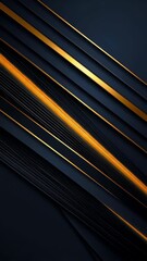 Poster - Abstract lines of gold and dark color create an eye-catching layered and striped pattern on a diagonal orientation.