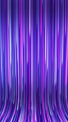 Poster - Vibrant vertical waves of glowing purple and blue light with a metallic sheen forming an abstract backdrop