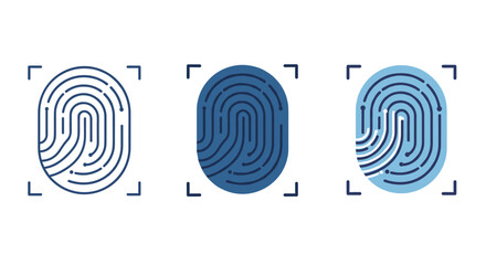 Poster - Digital fingerprint patterns in linear style for biometric security