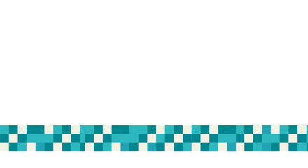 Poster - Geometric blue tile pattern border on white background