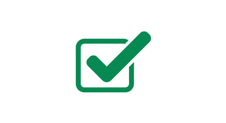 Poster - Green check mark icon in minimalist flat style for verification and ap
