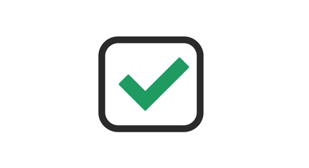 Poster - Green checkmark icon in minimalist style on white background