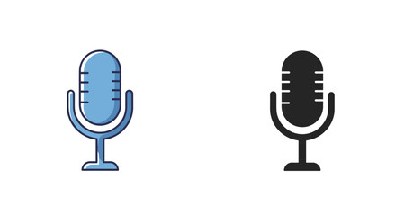Poster - Dual style microphone icons in colorful and minimalist design