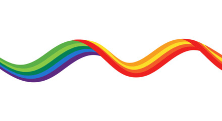 Poster - Colorful rainbow wave on white background representing diversity and j