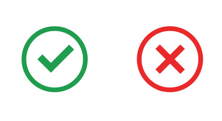 Poster - Green checkmark and red cross symbols for correct and incorrect choice