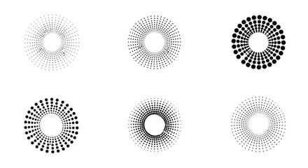 Poster - Circular dot patterns set with minimalist geometric designs