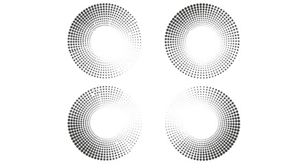 Poster - Abstract circular dot patterns with concentric halftone design