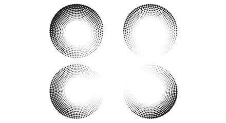 Poster - Abstract circular patterns with halftone gradient design elements
