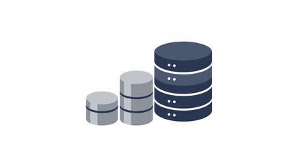 Poster - Isometric technology icon featuring three data storage servers in grad