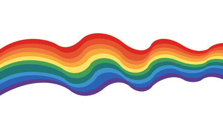 Poster - Colorful abstract rainbow wave pattern on white background
