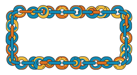 Poster - Colorful geometric chain frame for modern graphic design projects