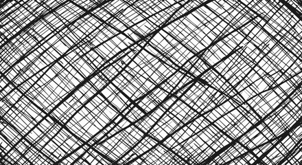 Poster - Abstract geometric pattern of intersecting lines in black and white