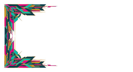 Poster - Abstract geometric border design featuring colorful angular shapes and