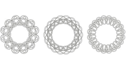 Poster - Geometric circle patterns with intricate abstract line designs