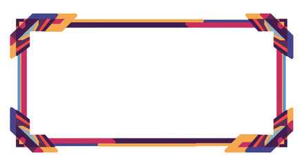 Poster - Abstract geometric border with colorful zigzag pattern on white backgr