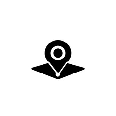 Poster - Black Location Pin Icon Simple Design for Map Navigation and Positioning in Vector Format