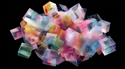 Fototapete - Translucent cubes cluster