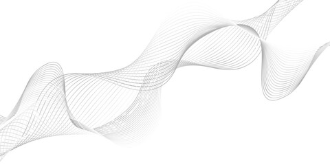 Fototapete - abstract Grey wave line background on white background. vector 10