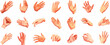 © ssstocker - Cartoon hands gestures. Human hand grip different gesture, arm finger pose open palm posture fingers manual set isolated vector illustration